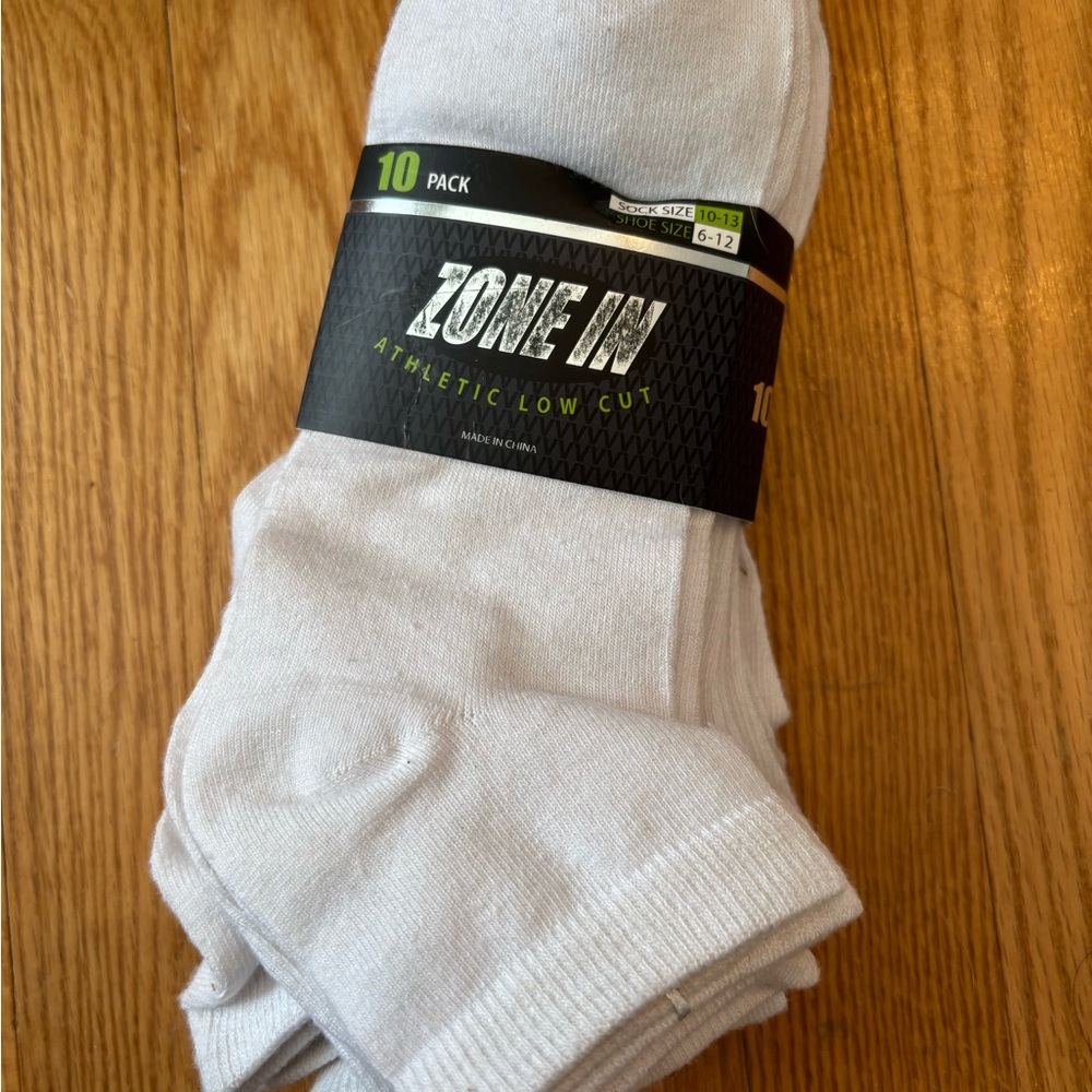 Classic White Men's Athletic Low Cut Socks - Size 10-13 Shoe Size 6-12